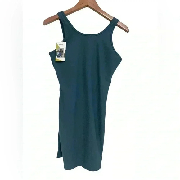 HALARA Back Cut Out Tank Dress Ribbed Padded Slate Blue New with Tags Size Large - Picture 1 of 8